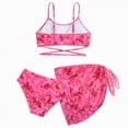 thumbnail image 4 of CAUYDY Children Girls Teen Girls Summer Swimsuit 3 Pcs Bathing Suits Tween Girls Cute Bikini Tankini Sets with Cover Ups Beach Skirt for Kid 10T 11T 12T 13T (Sizes 15-16 Years,F02-Hot Pink), 4 of 8