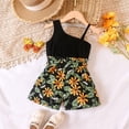 thumbnail image 3 of Vedolay Girl's Summer Sleeveless Shoulder Sling Prints Fashion Jumpsuit,Black 4-5 Years, 3 of 5