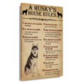 thumbnail image 1 of Husky Dog Wall Art House Rules Poster Living Room Decorative Prints For Bedroom Wall Canvas Painting Pictures for Bathroom Framed 24×36 in, 1 of 5