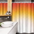 thumbnail image 3 of Geometric Stall Shower Curtain, Ombre Geometric Triangle Shape by Digital Gradient Modern Retro Style, Fabric Bathroom Set with Hooks, 54W X 78L Inches, Orange Yellow Cream, by Ambesonne, 3 of 4