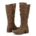thumbnail image 3 of Pennysue Women's Knee High Boots Brown 2 Inch Side Zipper Boots 7M, 3 of 9