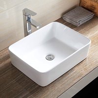Mecor Oval Bathroom Vessel Sink Vanity Basin Pop Up Drain White Porcelain Ceramic Bowl