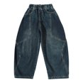 thumbnail image 5 of NIEWTR Kids Boys Wide Leg Baggy Jeans Spring Elastic Waist Long Denim Pants Loose Relaxed Fit Casual Trousers, 5 of 6