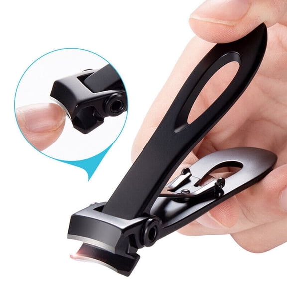 Heavy‑Duty Extra Large Toenail Clipper, Stainless Steel Wide Jaw Nail Cutter for Thick Nails, Black