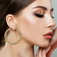 thumbnail image 1 of Fiudx Joyería Moda Personalidad de La Moda Aleación Diamante Pendientes Simples Pendientes de Moda, 1 of 6