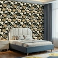 thumbnail image 2 of Peel and Stick Wallpaper Contact Paper Vintage Dark Black Floral Modern Botanical Flower Farmhouse Flowers Self Adhesive and Removable 17.7in x 118in, 2 of 8