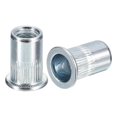 thumbnail image 1 of M8 Rivet Nuts, 100pcs Zinc Plated Carbon Steel Knurled Flat Head Threaded Insert Nuts for Metal, Plastic, 1 of 4