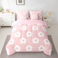 thumbnail image 2 of Homewish Vintage Flowers Twin Bedding Sets 7-Piece for Kids Children Teens,Chic Floral Bedding Comforter Set Microfiber,Pink White Breathable Sheet Sets,Super Cozy Room Decor,Reversible, 2 of 8