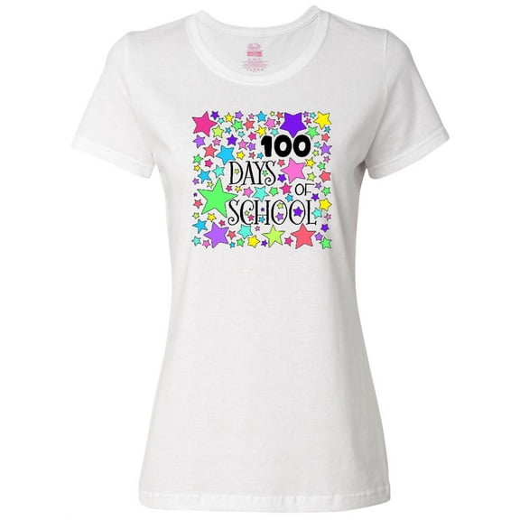 Inktastic 100 Days of School Pastel Stars Women's T-Shirt