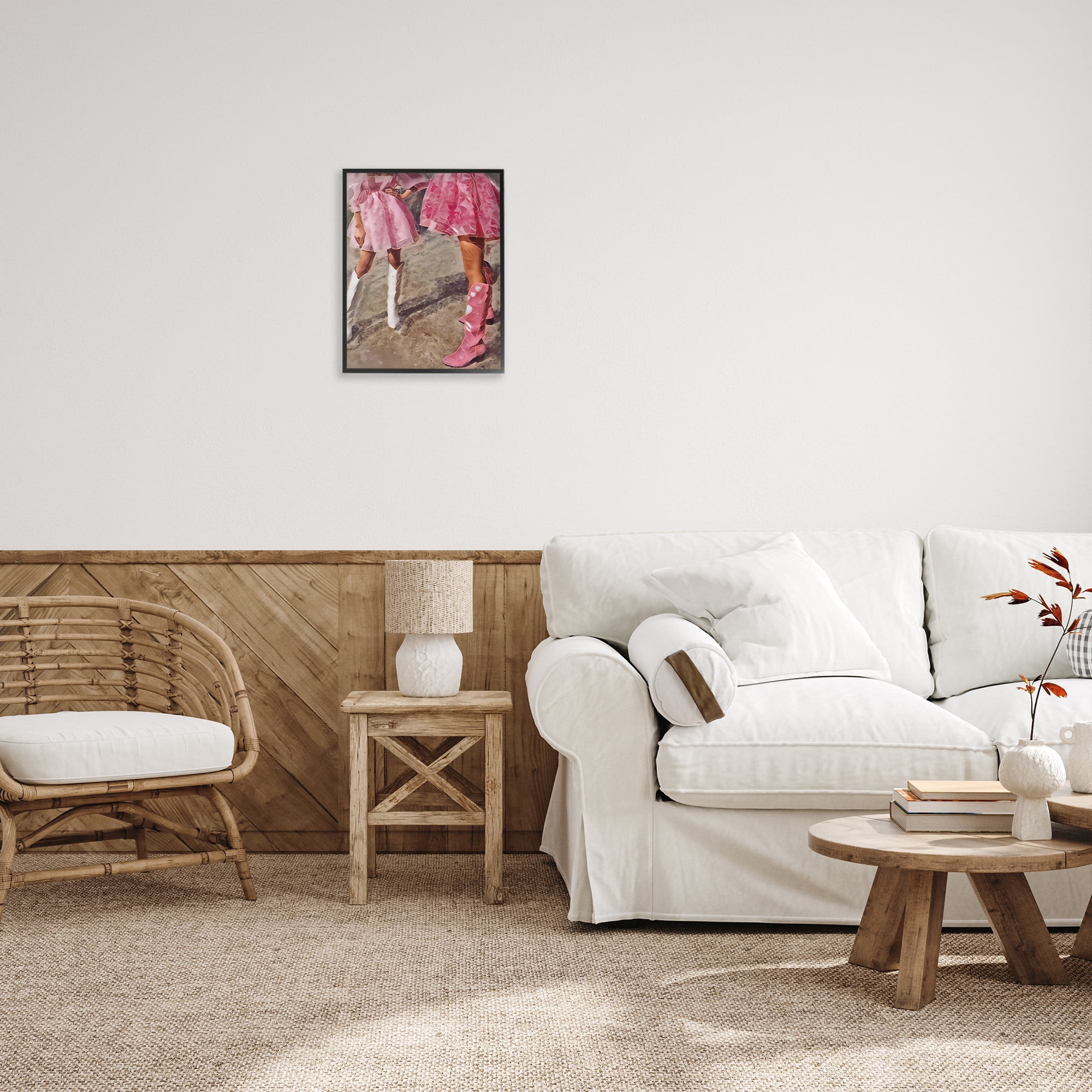 Stupell Industries Trendy Pink Cowgirls Beauty & Fashion Painting Black Framed Art Print Wall Art, 16 x 20