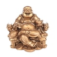thumbnail image 2 of Estatua de Buda, escultura, figura de buena suerte Feng Shui para estante de colección o mesa Bronce, 2 of 9