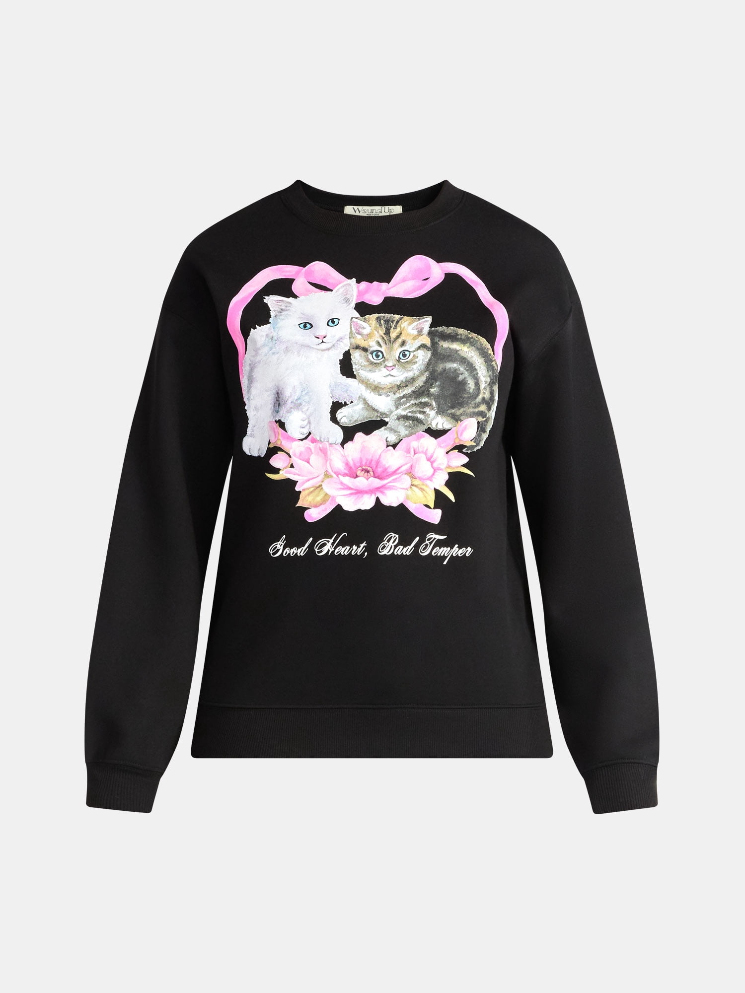 Women's Bad Temper Cats Graphic Sweatshirt with Long Sleeves, Sizes XXS-XXL