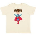 thumbnail image 3 of Inktastic Superhero Girl, Cute Girl, Brown Hair, Red Cape Girls Toddler T-Shirt, 3 of 5