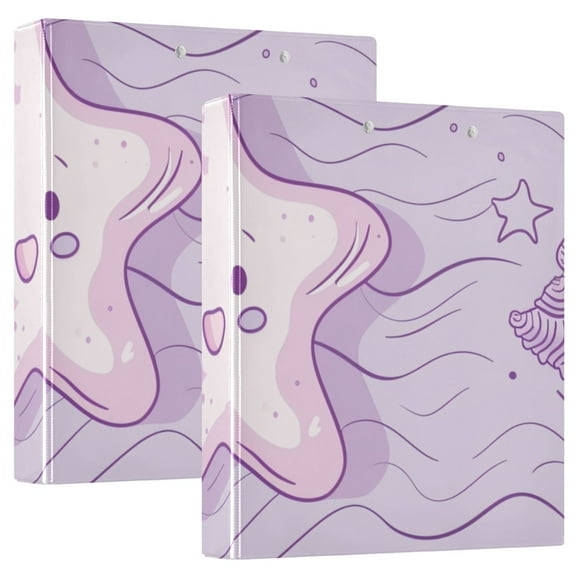 Baby Stars 3 Ring Binders 1.5 inch Hardcover File Folders with Interior Pockets A4 Size Organizer for School Office Hospital Set of 2