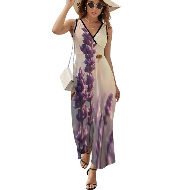 Lavender Vestido Sin Mangas Para Mujer, Traje De, Ropa De Cumpleaños, Verano