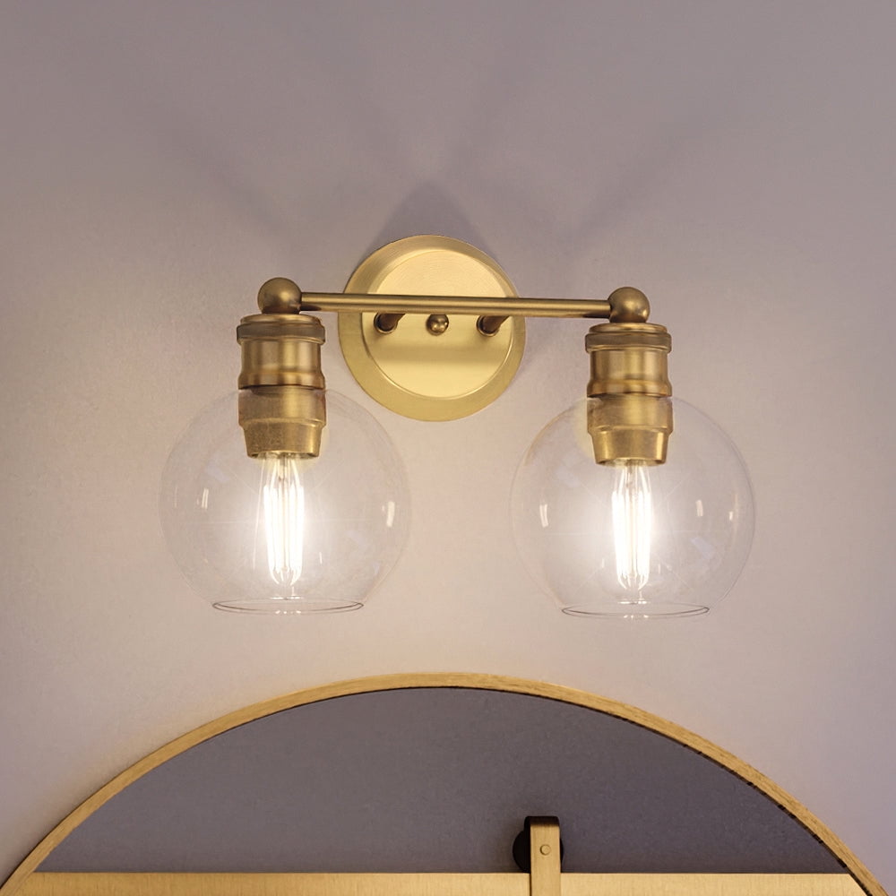 Luxury Vintage Bath Light, 10.875H x 15.5W, with Americana Style, Olde Brass, UHP4171 by Urban Ambiance