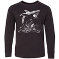 thumbnail image 3 of Inktastic Great White Shark Jumping in White Long Sleeve Youth T-Shirt, 3 of 5