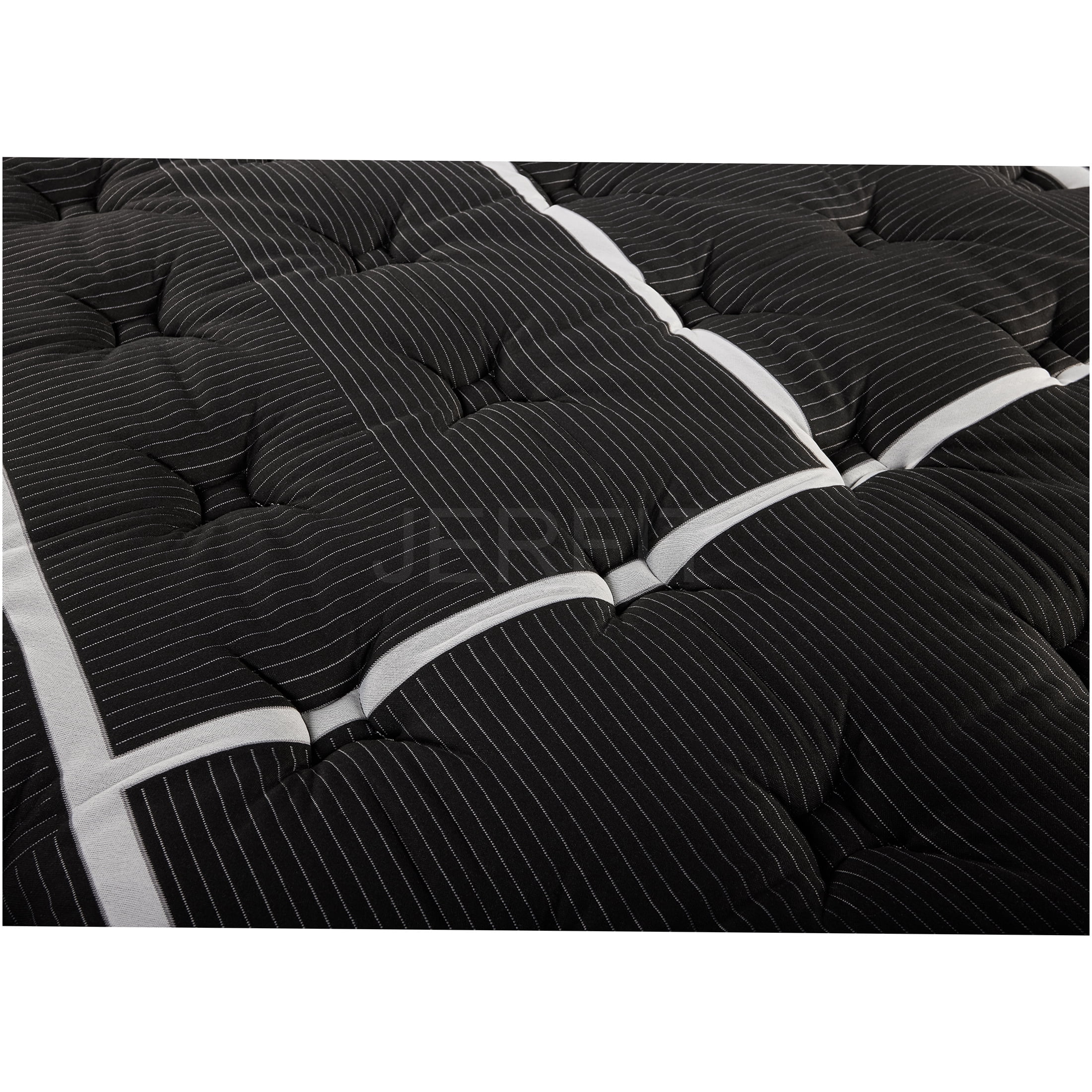 JERFIT King Size Cooling Gel Memory Foam Hybrid Mattress, Euro Top with Individually Wrapped Coils for Motion Isolation, Firm Support, Black/White