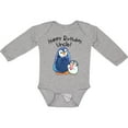 thumbnail image 3 of Inktastic Happy Birthday, Uncle Cute Penguins Boys or Girls Long Sleeve Baby Bodysuit, 3 of 5