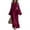 Wine, variant on Squevariel Maxi Dress for Women Casual Tummy Control Long Sleeve Dress Solid Color Round Neck Dress