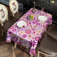 thumbnail image 2 of Lightpink Daisy Flower Purple Blooms Pattern Rectangle Tablecloth 60"x102",Waterproof Polyester Rectangle Table Cloth, Wipeable Spillproof Polyester Tablecloth for Dining, Camping, Indoor and Outdoor, 2 of 6