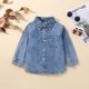 thumbnail image 3 of Gibobby Chamarra niñoNiños pequeños, niñas, camisa, abrigo, chaqueta, mezclilla, manga larga, niños, cuello vuelto, tops con botones, prendas de vestir(A, 3-4 Años), 3 of 5