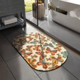 Butterfly and Retro Orange Pattern Diatomaceous Earth Bath Mat, Shower ...