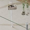 thumbnail image 6 of Dining Table Set Of 5, 0.32" Thick Tempered Glass Top Dining Table With Metal Legs And Four Fabric Dining Chairs, Table Size: 51.18" L X 31.50" W X 29.53" H Yca-02, 6 of 9