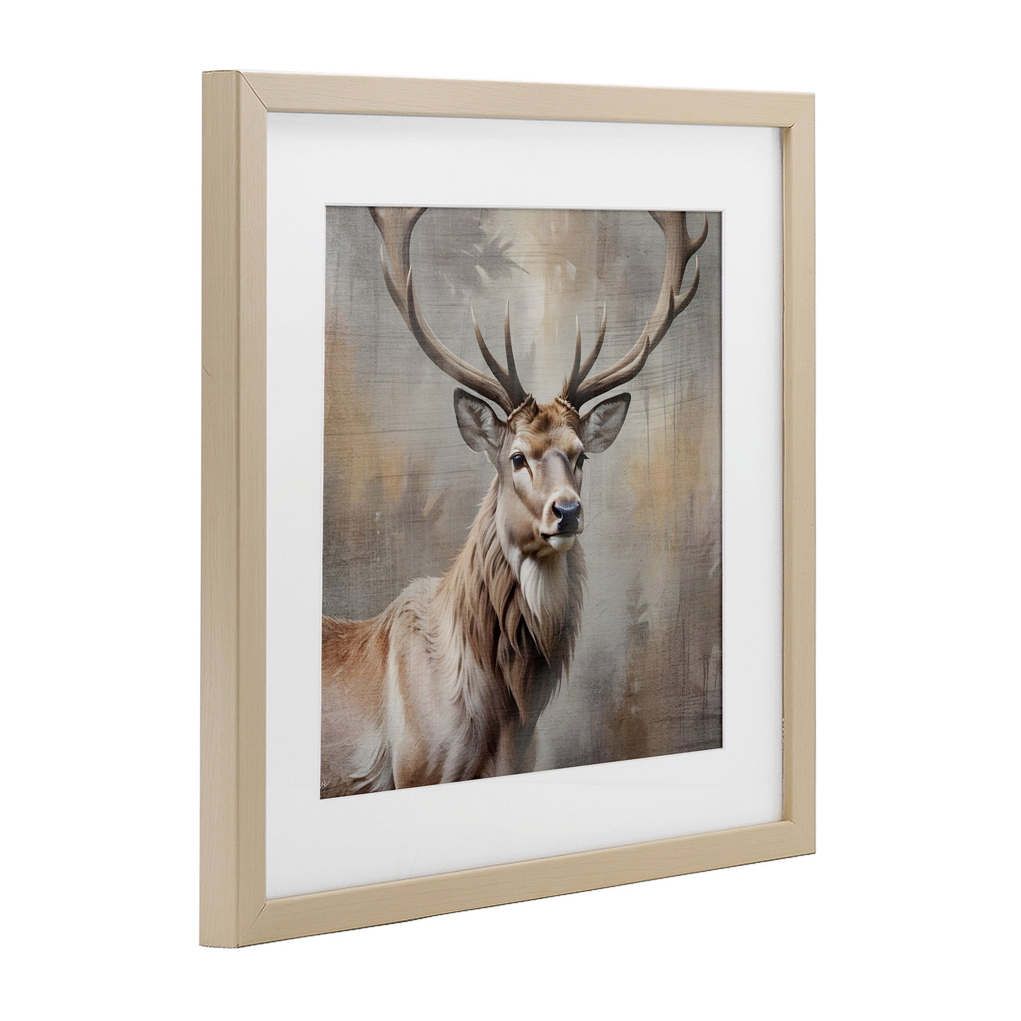 Stupell Industries Rustic Stag with Majestic Glance Birch Framed Print Under Glass, design by Susan Arnot