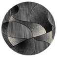 thumbnail image 2 of MDA Rug Imports Rhodes Collection Abstract Designed Area Rug Grey/Anthracite 5'2'' Round 5' Round Living Room,Dining Room,Bedroom Round, 2 of 5