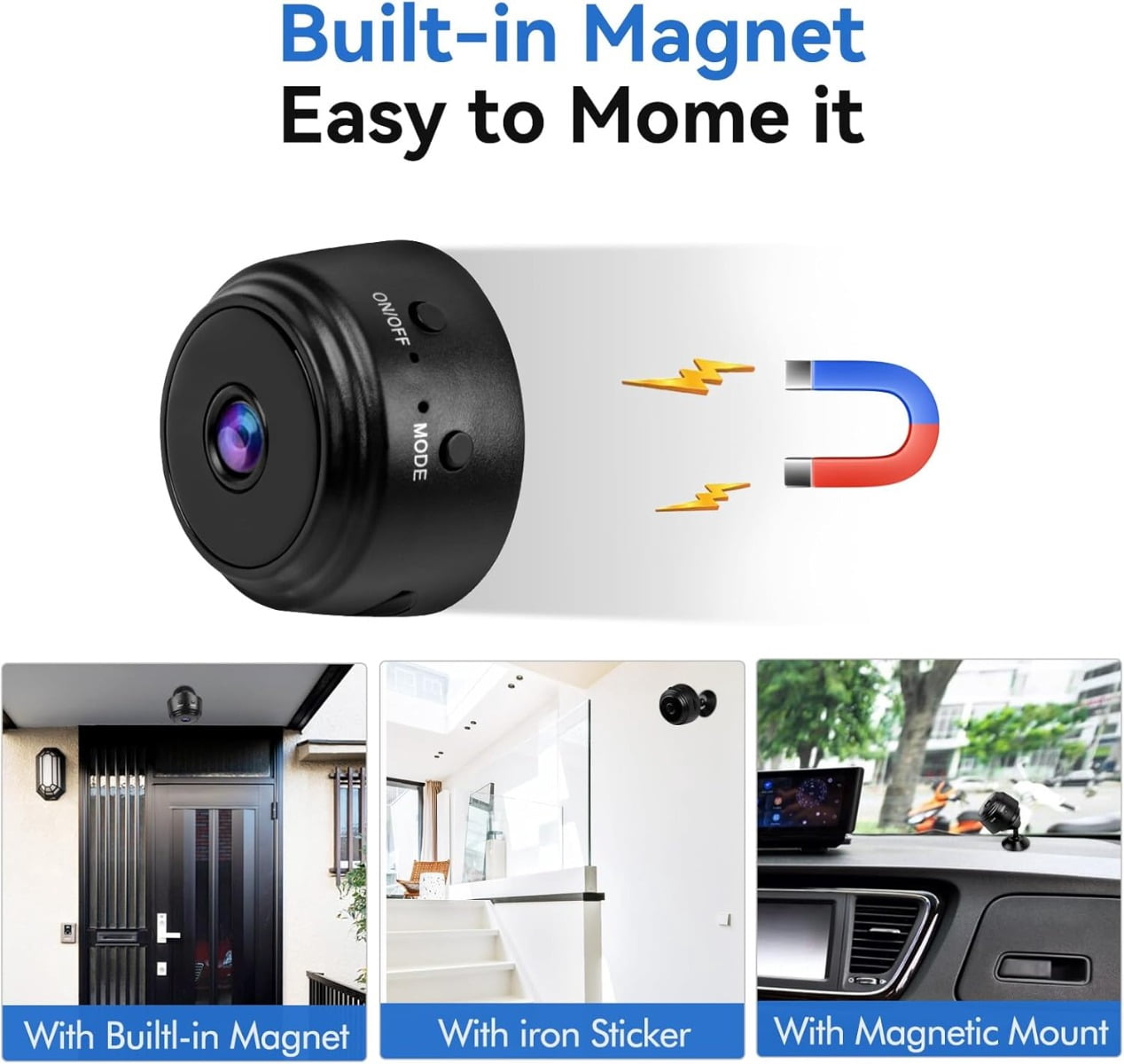 2K Mini WiFi Camera A9: Indoor Security Camera with Live Feed, Motion Detection & Night Vision, Baby/Pet Monitor (No SD Card)