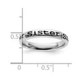 thumbnail image 2 of 925 Sterling Silver Patterned Stackable Polished Enameled Sister Ring Size 8 Stackable Ring for Women, 2 of 2