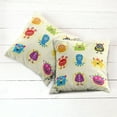 thumbnail image 6 of Ambesonne Alien Throw Pillow Cover 2 Pack, Colorful Monsters Funny Faces, 24", Cream and Multicolor, 6 of 7