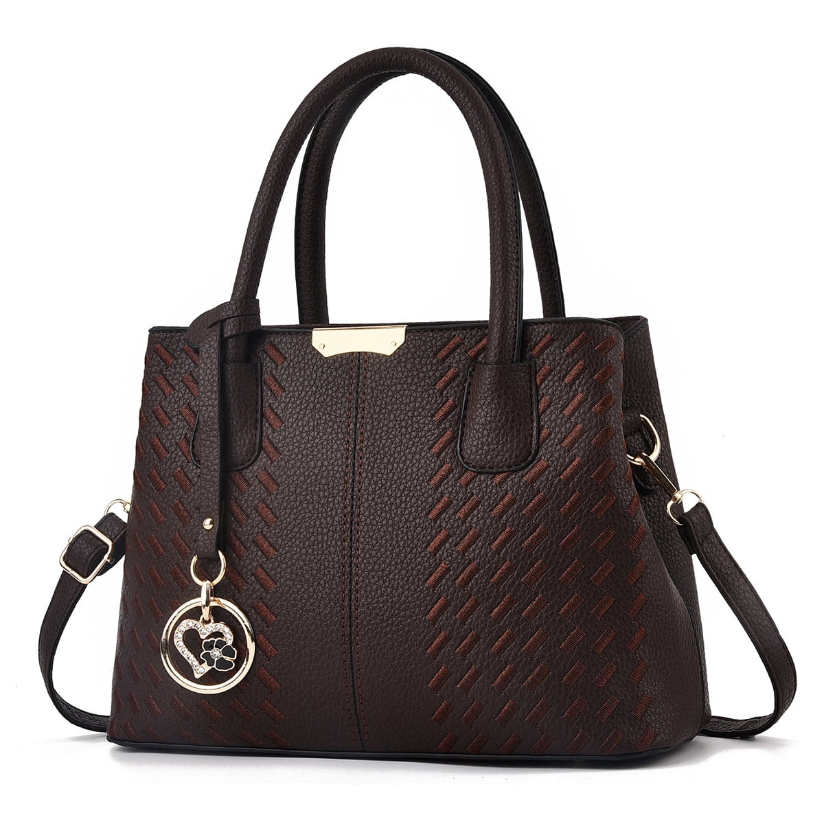 Purses and Handbags for Women Solid Color Stiching Crossbody Shoulder Bags Zipper Compartment Satchel Work Tote
