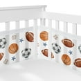 thumbnail image 3 of Sweet Jojo Designs Watercolor Sports Theme Multicolor Crib Bedding + BreathableBaby Breathable Mesh Liner Pad, 3 of 6