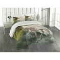 thumbnail image 2 of Ambesonne Hummingbirds Quilted Coverlet 3 Pcs, Fantasy Leaves Birds, Queen Size, Multicolor, 2 of 4