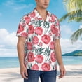 thumbnail image 5 of Xecao Rose Flowers print Hawaiian shirt - a stylish short-sleeve button-down for men, perfect for casual beach and tropical outings., 5 of 9