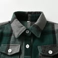 thumbnail image 3 of MEZZALL Toddler Boys Girls Shirt Coat Jacket Plaid Long Sleeve Kids Lapel Button Tops Outwear Versatile Dailywear, Dark Green, 5-6 Years, 3 of 6