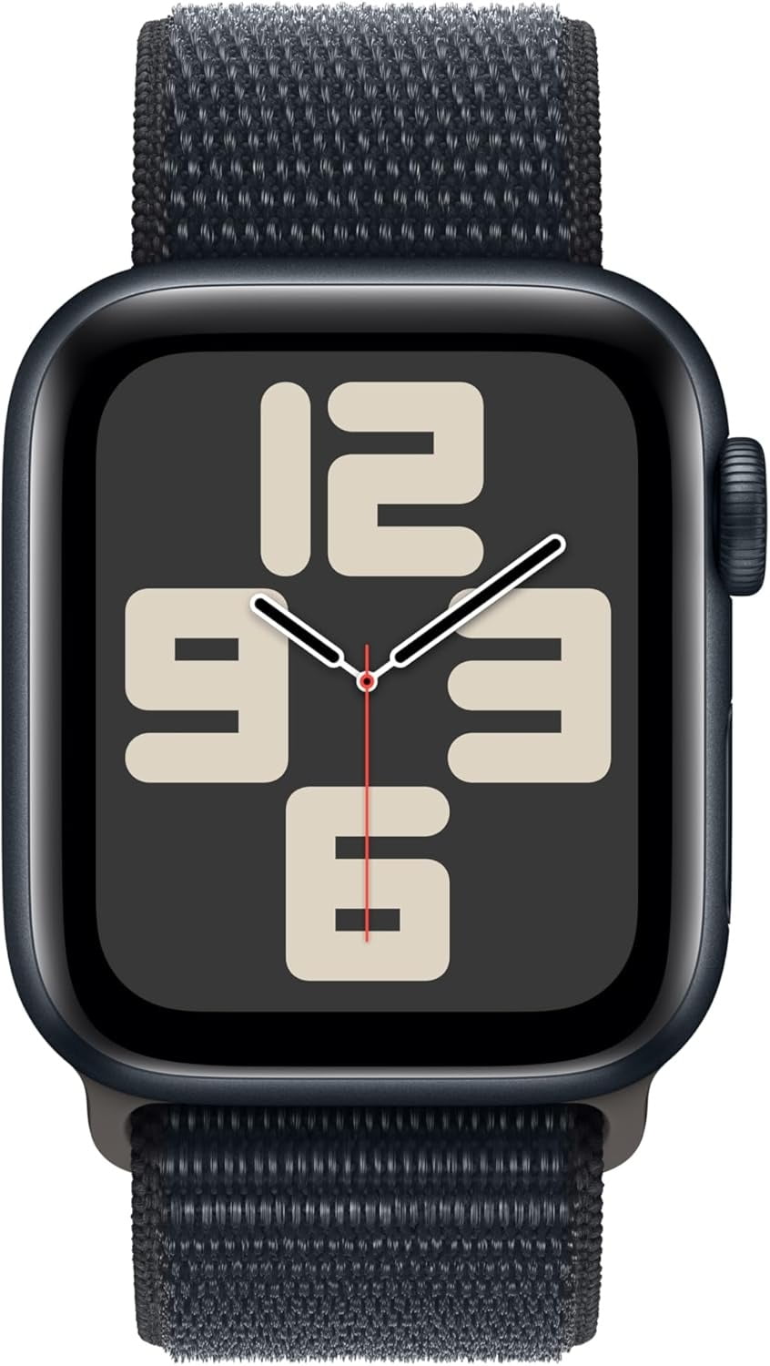 Apple Watch SE (2nd Gen) [GPS 40mm] Smartwatch with Midnight Aluminum Case with Ink Sport Loop