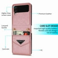 thumbnail image 4 of Decase for Z Flip 4 Case, Galaxy Z Flip 4 Wallet Case with Strap Lanyard Crossbody & Card Holder, Leather Protective Phone Case Cover with Adjustable Shoulder Strap, Rosegold, 4 of 5
