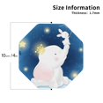 thumbnail image 3 of Kll Octagon Drink Coasters Set Of 4,Pu Leather Absorbent Coasters Set Decorative Coffee Cup Coasters Housewarming Gift For Home Decor-Cute Elephant Sitting In The Moon With Little Bunny, 3 of 9