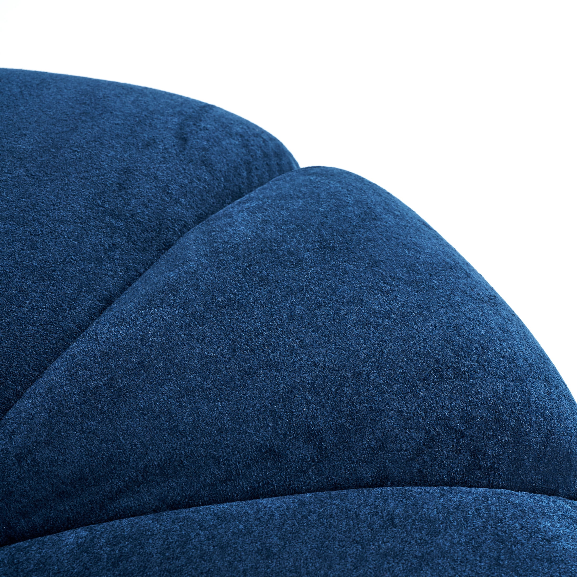 Christopher Knight Home Modern Round Velvet Pumpkin Ottoman, Plush Upholstered Footstool, Navy Blue