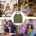thumbnail image 6 of Hafmall Insulated Lunch Bag for Women Men, Dual Compartment Adult Box, Womens Work, Reusable Tote with Shoulder Strap, Green, 6 of 7