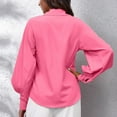 thumbnail image 4 of AXXD Basic Sweatshirts for Women Loose Fit Summer 2024 Trendy Long Sleeve Solid Comfortable Breathable V-Neck Shirt Tops, 4 of 7