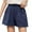 Navy, variant on Women's Pants Petite Dressy Wide Shorts Waist Loose Thin Leg High Trousers