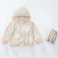 thumbnail image 2 of Children's Jackets Dqueduo Boys And Girls Summer Casual Fashion Hooded Zip Up Sun Protection Loose Jacket With Pockets Beige 3-4 Years, 2 of 9