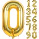 thumbnail image 1 of 2PCS 40 Inch Gold Digit Helium Foil Birthday Party Balloons (Gold 0), 1 of 4
