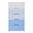 thumbnail image 5 of Plastic Drawers Storage Cart Mobile Cabinet with Casters, Tall Dressers Gradient Blue Stackable Vertical Storage, Large Containers Organizer Unit, 5 of 7