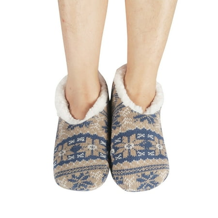 

WOXINDA Winter Solid Color Knitting Plush Warm Socks Home Socks Thickened Cold Proof Socks Low Cut Womens