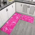 thumbnail image 2 of Pink Ribbon Pattern Kitchen Rugs Sets Of 2,Anti Fatigue Kitchen Mat Rugs Non Slip Washable,Decorative Kitchen Floor Mats for Kitchen,Sink,Laundry,17"x30"+17"x47", 2 of 7
